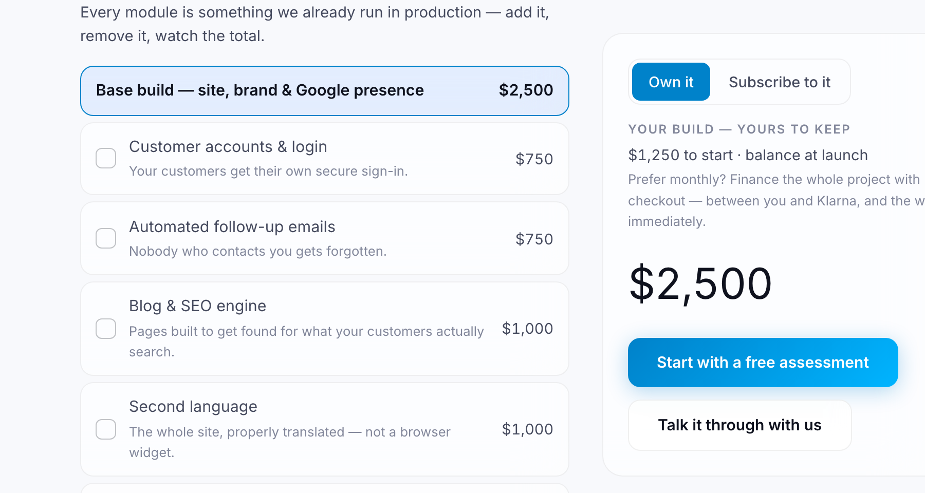 Price — a real screen from Cloud Mountain Graphics' own tools