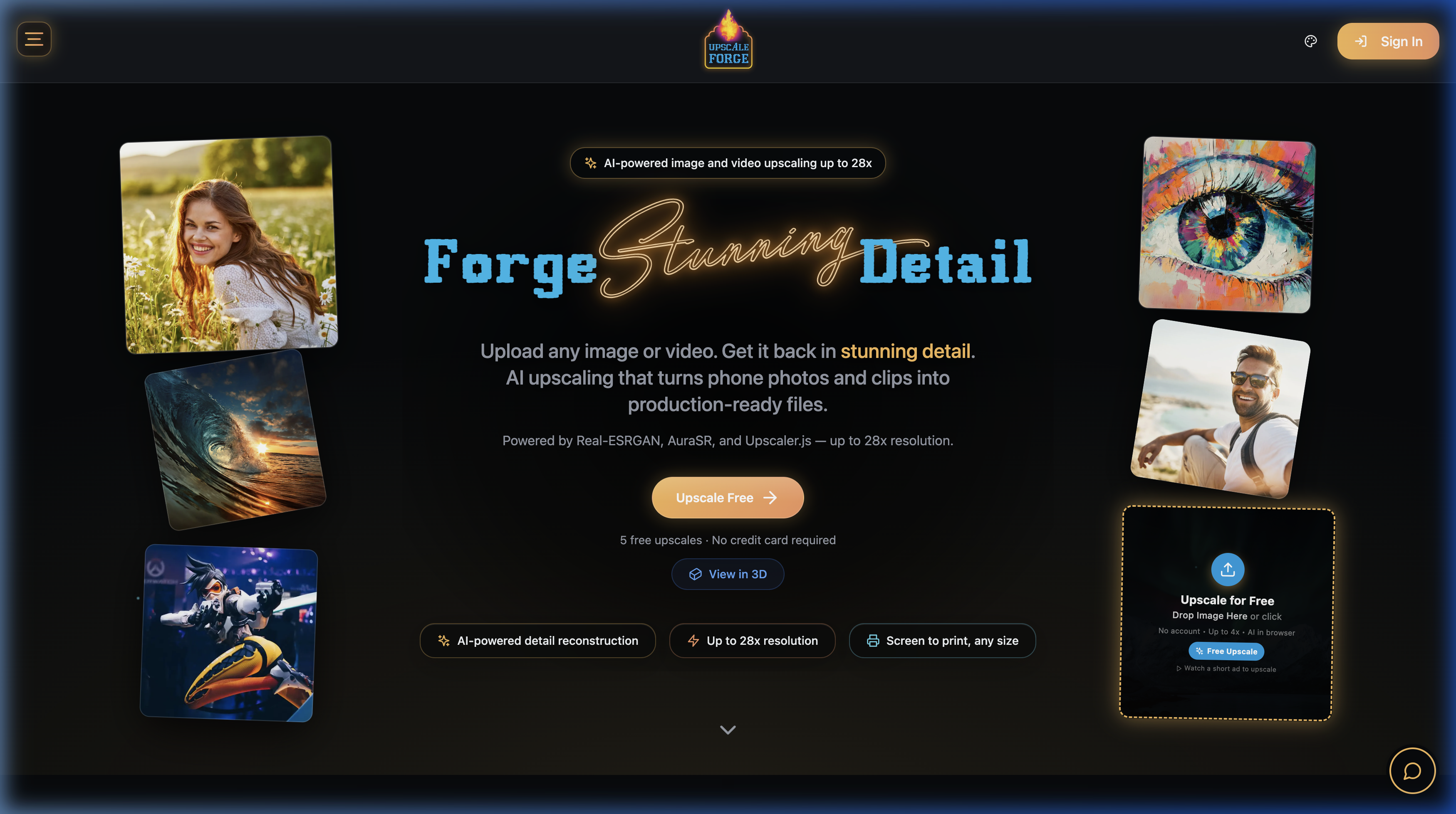 Upscale Forge, an AI product designed and built by Cloud Mountain Graphics