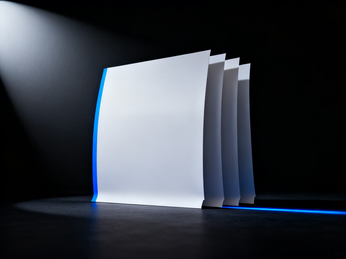 Set of vehicle decal panels fanned on a dark surface