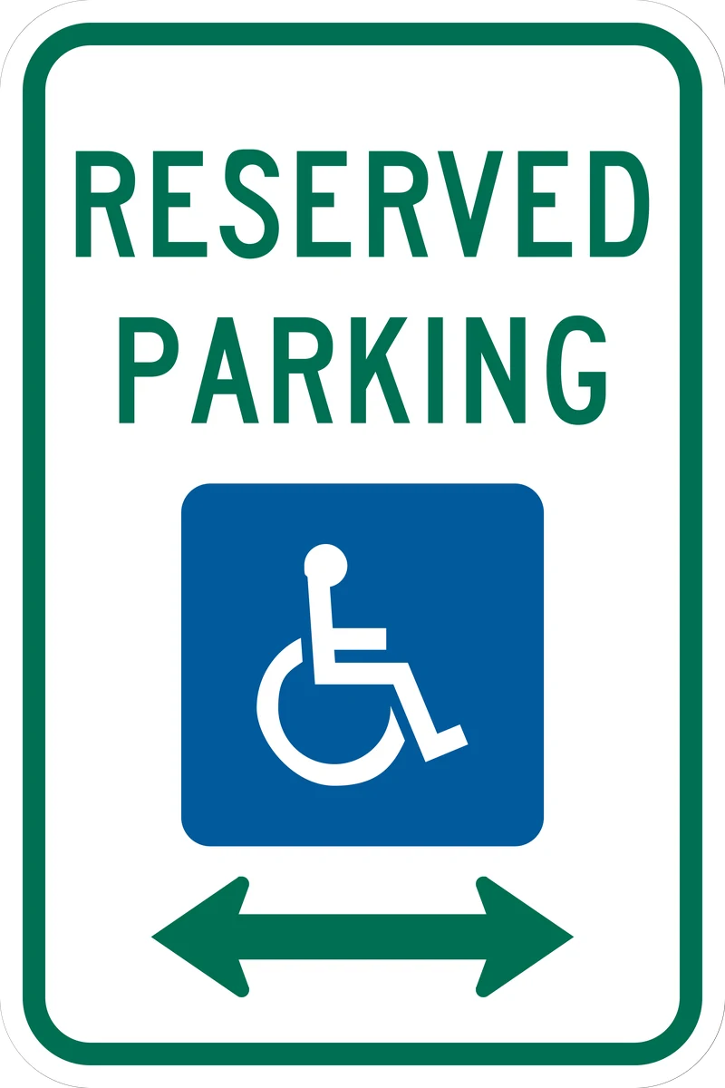 MUTCD R7-8 RESERVED PARKING sign with the International Symbol of Accessibility