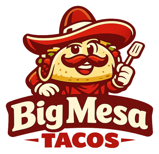 Mascot logo for Big Mesa Tacos